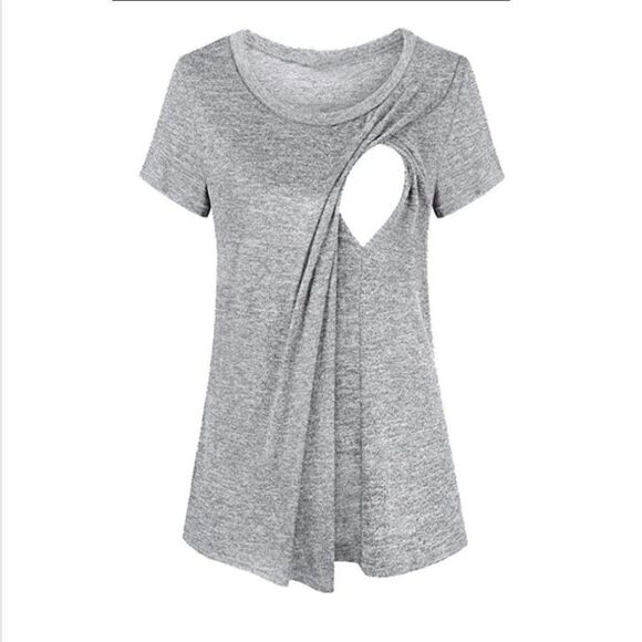 ! BOGO" 🔥  Maternity Nursing Top T-shirt Tee shirt  Gray Grey Size S - Picture 1 of 2